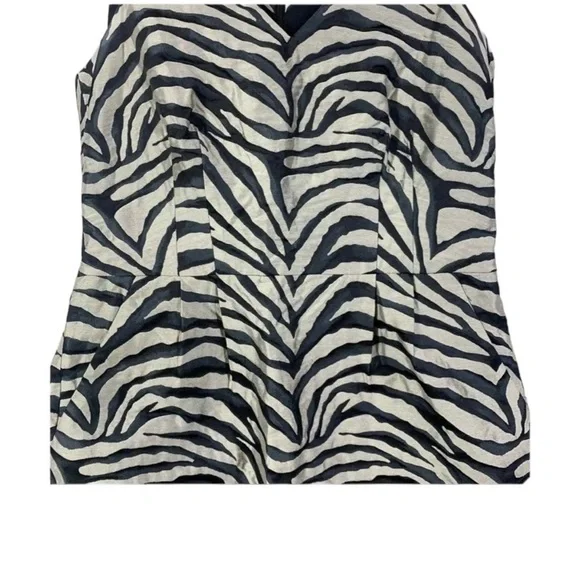 BANANA REPUBLIC Zebra Print Sleeveless Mini Sheath Dress in Black/Gold Size 4 - Picture 6 of 11